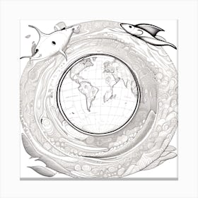 World In A Circle 1 Canvas Print