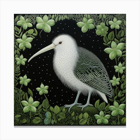 Ohara Koson Inspired Bird Painting Kiwi 1 Square Canvas Print