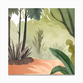 Watercolor Illustration Of A Jungle Canvas Print