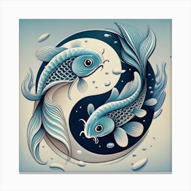 Yin Yang Chinese Koi Fish Canvas Print