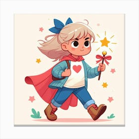 Little Girl With A Wand Canvas Print