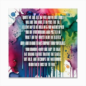 Quote Print Canvas Print