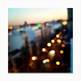 Blurred City Lights Canvas Print