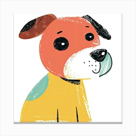 Charming Illustration Dog 4 Canvas Print