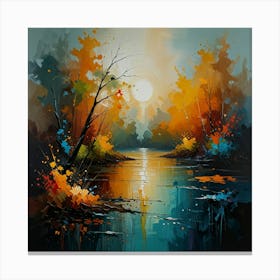 Sunset On The River Canvas Print