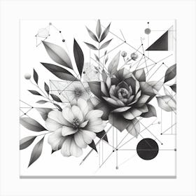 Abstract Floral Drawing Canvas Print