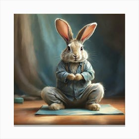 Rabbit In Yoga Pose Canvas Print