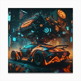Pumpkin Car (Cyberpunk8) Canvas Print