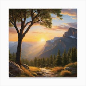 Sunset In Yosemite Canvas Print