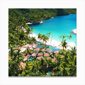 Aerial View Of A Tropical Resort Canvas Print