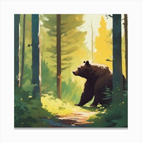 Bear In The Woods 16 Canvas Print