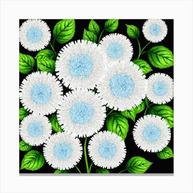 Blue And White Flowers Canvas Print