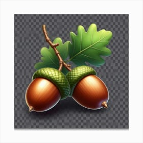 Acorns And Leaves Canvas Print