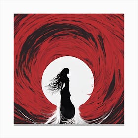 Girl In A Red Dress Canvas Print