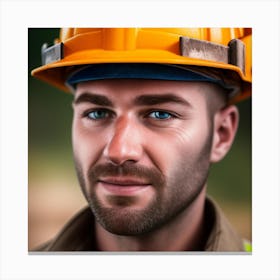 Portrait Of A Construction Worker Canvas Print