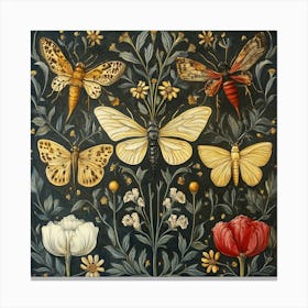 Butterflies In The Garden Art Canvas Print