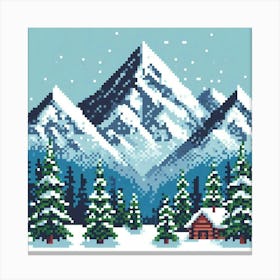 8-bit mountain landscape 1 Canvas Print