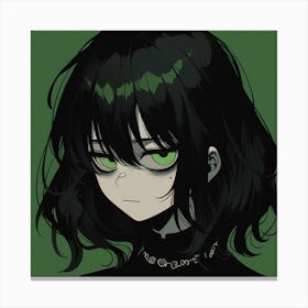 Anime Girl With Green Eyes Canvas Print