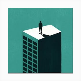 Man On Top Of Building 3 Canvas Print