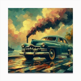 Old Car On The Street Canvas Print