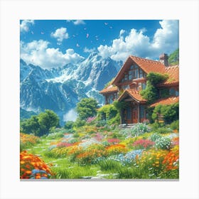 House In The Mountains 1 Canvas Print