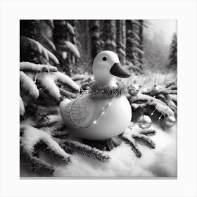 Black And White Duck Canvas Print