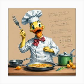 Chef Duck 19 Canvas Print