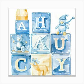 Baby Boy Blocks Canvas Print