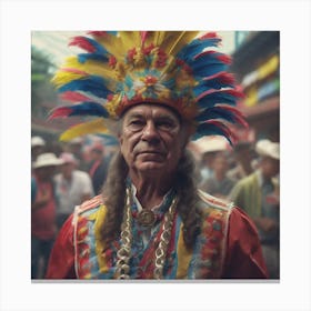 Man In Feathers Canvas Print