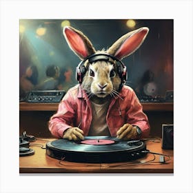 Rabbit Dj 3 Canvas Print