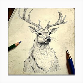 Deer Head 10 Canvas Print