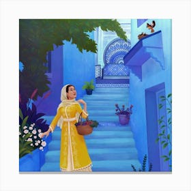 Princess In Blue Dress Canvas Print