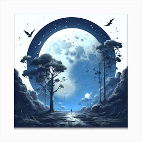 Full Moon In The Forest Canvas Print