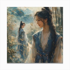 In veiled moments, stars align to script tales of destiny. Canvas Print
