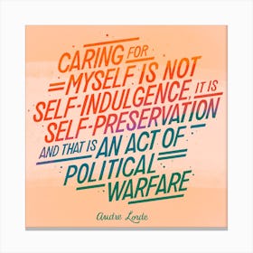 Caring Audre Lorde Square Canvas Print