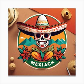 Mexican Skull 100 Canvas Print
