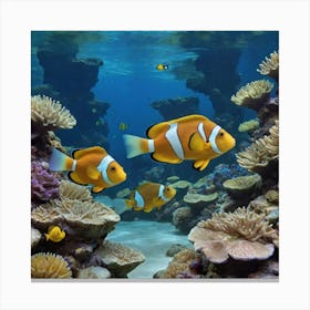 A Vibrant Underwater Ecosystem Clownfish Canvas Print