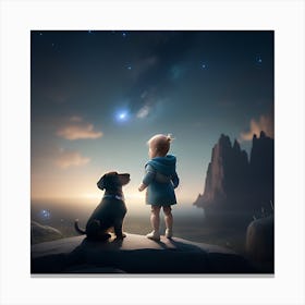 Chasing Stars: A Canine Guide Canvas Print