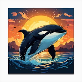 Orca Whale art print Canvas Print