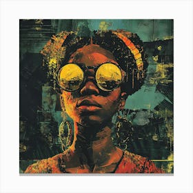 African Woman With Sunglasses Canvas Print