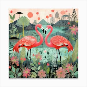 Bird In Nature Flamingo 2 Canvas Print