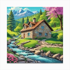 House In The Mountains 16 Canvas Print