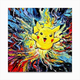 Pikachu Starry Night Van Gogh Canvas Print