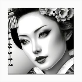 Japan Traditional Geisha Illustration By Ad 31 Canvas Print