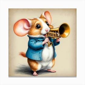 Mouse Playing The Trumpet Canvas Print