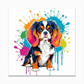 Graffiti King Charles Cavalier Canvas Print