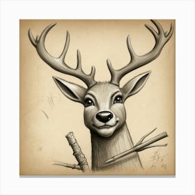 Deer Head 25 Canvas Print