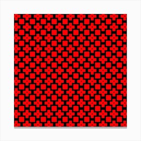 Pattern Red Black Texture Cross Canvas Print