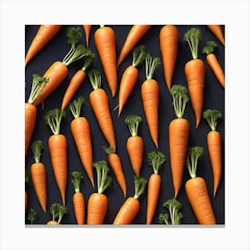 Carrots On A Black Background 9 Canvas Print