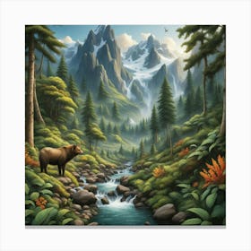 Bear In The Forest Canvas Print